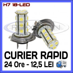 BEC AUTO LED - H7 18 SMD - LUMINI DE ZI, FAZA LUNGA (FLASH), PROIECTOARE foto