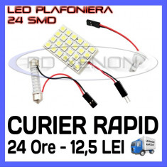 BEC AUTO LED LEDURI PLACUTA PLAFONIERA - 24 SMD - SOFIT FESTOON C5W C10W T10 W5W