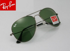 Ochelari de soare RAY BAN AVIATOR 3025 SILVER FRAME - GREEN LENS !!! OFERTA !!! foto