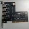 Placa PCI USB 4xUSB extern +1 USB intern Chipset VIA VT6212