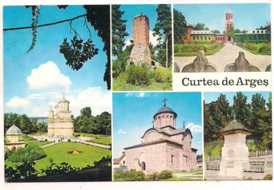 #carte postala(ilustrata)-CURTEA DE ARGES-Monumente istorice foto