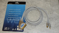 cablu scart 21 pini - S-Video + jack, contacte aurite, 1.5m foto
