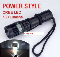 Lanterna Profesionala Power Style Cree 180 Lumeni + Charger + Acumulator 18650 Ultrafire 3000 mah foto