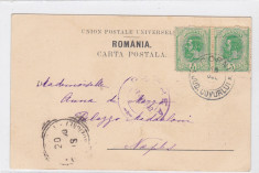 CARTE POSTALA CIRCULATA CORNI - PECHEA -jud.COVURLUI - NEAPOLE 1900 foto