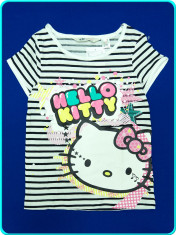 - NOU - Tricou fetite, bumbac, HELLO KITTY, marca H&amp;amp;amp;M _ fete | 4 - 6 ani | 116 cm _ foto