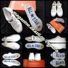 TENISI ALBI BARBATI PANTOFI SPORT replica FIRMA BRAND CONVERSE ALL STARS CHUCK TAYLOR PANZA ALBA COLECTIE NOUA TENESI UNISEX + CUTIE foto