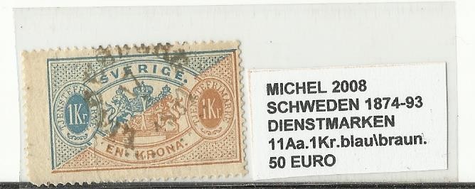 SUEDIA - 11 Aa. 1KR.BLAU\BRAUN STAMPILAT