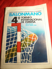 Caiet de Prezentare -Al IV-lea Turneu International Handbal 1980 foto