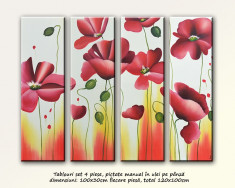 Tablou floral - MACI - 4 piese ( 120x100cm ), livrare gratuita in 24h foto
