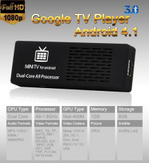 MK808B Dual Core Android 4.1 Google TV Player w/ Bluetooth / 1GB RAM / 8GB ROM / TF / HDMI foto