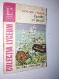 Cumpara ieftin Dimitrie Anghel - Versuri si proza Ed. Lyceum 1978
