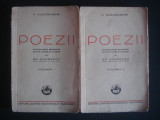 V. ALECSANDRI - POEZII 2 volume {1937, contin dedicatie si autograf necunoscut}