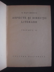 N. DAVIDESCU - ASPECTE SI DIRECTII LITERARE volumul 2 {1924} foto