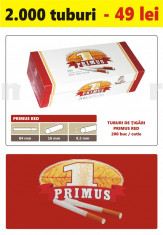 2.000 tuburi de tigari Primus RED, cu filtru maro pentru injectat tutun foto