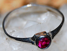 inel antic argint 925 cu rubin natural model inel logodna finut!!! foto