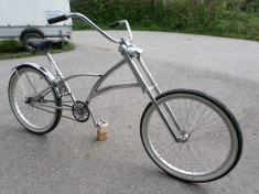 Bicicleta cruiser chopper 3 viteze - custom made - cromat - model unic foto