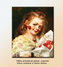 Fetita cu cirese (50x40cm) - Georg Roessler, livrare gratuita in 24h foto