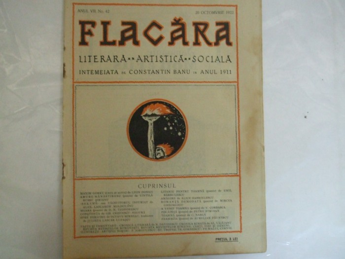 Flacara An VII Numar 42 1922 Traian Cornescu P. Iorgulescu
