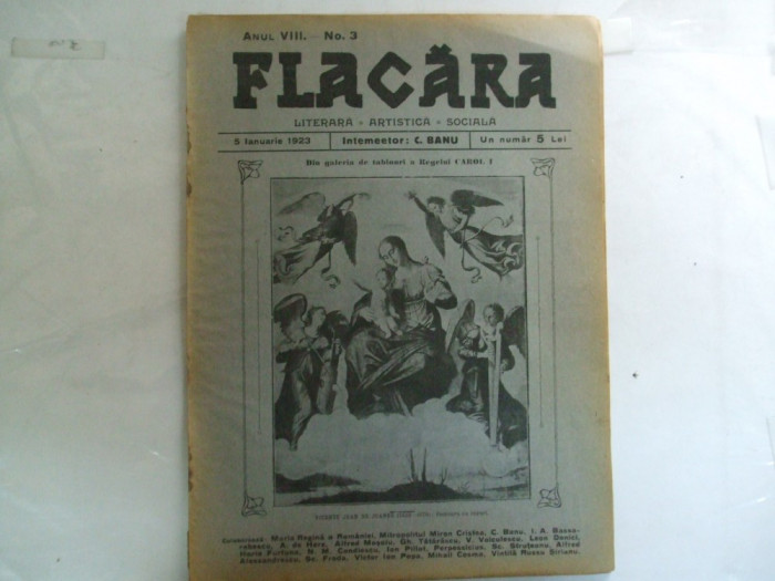 Flacara An VIII Numar 3 1923 Desene Theodorescu - Sion, Paul Scortescu,