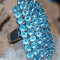 inel superb imens argint 835 cu pietre de zircon bleu superb model antic!! masiv!
