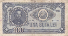 ROMANIA 100 lei 1952 VF-!!! foto