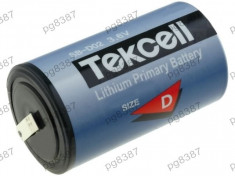 Baterie D, R20, litiu, 3,6V, Tekcell, cu terminale-050259 foto
