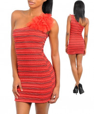 Rochie Coral Asimetrica foto