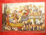 Ilustrata Carnavalul de la Nisa - Franta 1937 , circ. la Bucuresti