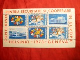 Bloc 4 val.+2 vignete- Conferinta pt.Securitate si Cooperare in Europa 1973, Romania