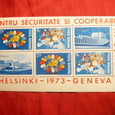 Bloc 4 val.+2 vignete- Conferinta pt.Securitate si Cooperare in Europa 1973, Romania