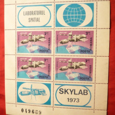 Bloc 4 val.+4 vignete- Skylab -Cosmos 1973, Romania
