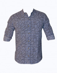 Camasa tip Zara - model nou de vara cu floricele - slim fit - albastra - Masuri: L, XL - Editie noua 2014 foto