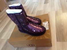 Cizme UGG Originale, Classic Short Sparkles cu paiete nr.7 (38), noi foto