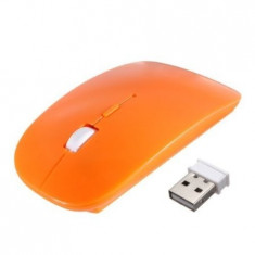 Mouse ultra slim wireless / fara fir - Model Portocaliu Factura si Garantie 12 Luni foto