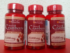 CRANBERRY - extract merisor, CONCENTRATIE MAXIMA - 25000 mg/capsula, 60 capsule, pentru infectii urinare, eradicare Helicobacter Pylori, import SUA! foto