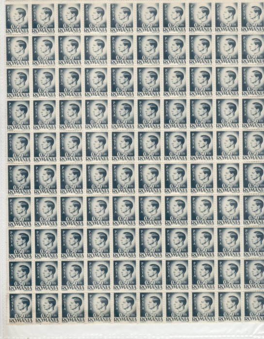 COALA TIMBRE REGELE MIHAI 50 BANI ALBASTRU -GRI 1945