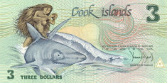 Insulele Cook 3 Dolari ( ND 1987) P-3 UNC foto