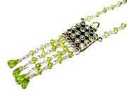 COLIER DAMA ARGINT 925 CU QUARTZ PERIDOT VERDE INDIA foto