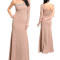 Rochie Maxi Seara, Eleganta, Asimetrica, Un Singur Umar, Roz Prafuit