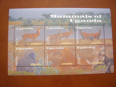 Uganda 2002 fauna mi 2468-2473 kleib. MNH foto