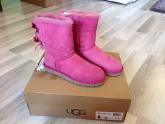 Cizme UGG Originale Bailey Bow, roz cu fundita nr.7 (38), noi foto