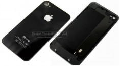 Iphone 4 - Capac/Spate Baterie Sigilat Sticla (Gorilla Glass) Negru foto