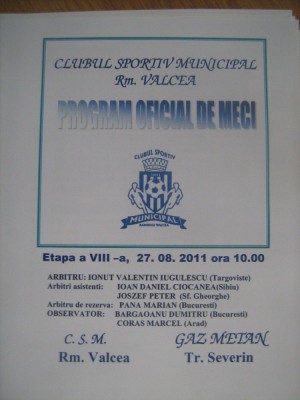 Csm Rmvalcea Gaz Metan Tr Severin 27 August 2011 Okaziiro