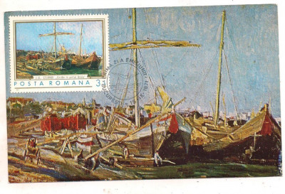 ilustrata maxima-J.A. STERIADI-Corabii in portul Braila foto