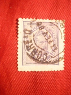Timbru 25 Reis 1882 Portugalia , stampilat , violet foto