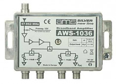 Amplificator CATV de interior AWS-1036 SilverLine (4 iesiri reglabile) foto