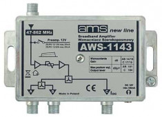 Amplificator CATV de interior AWS-1143 (3 iesiri, 17/19dB, 47-862MHz) foto