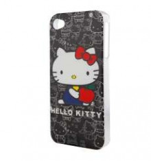 Husa Iphone 4 din Plastic Model Hello Kitty Culoare Neagra foto