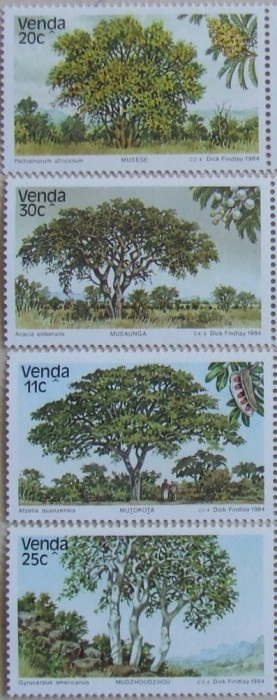 VENDA 1984 - ARBORI 4 VALORI, NEOBLITERATE - AS 061