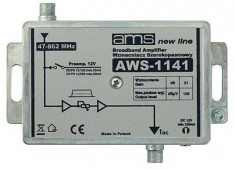 Amplificator CATV de interior AWS-1141 (1 iesire, 21dB, 47-862MHz) foto